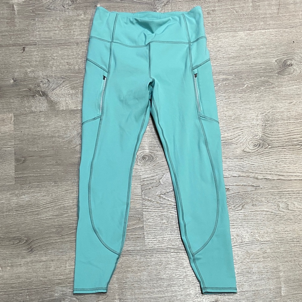 Teal High-Waisted Fleeced Leggings